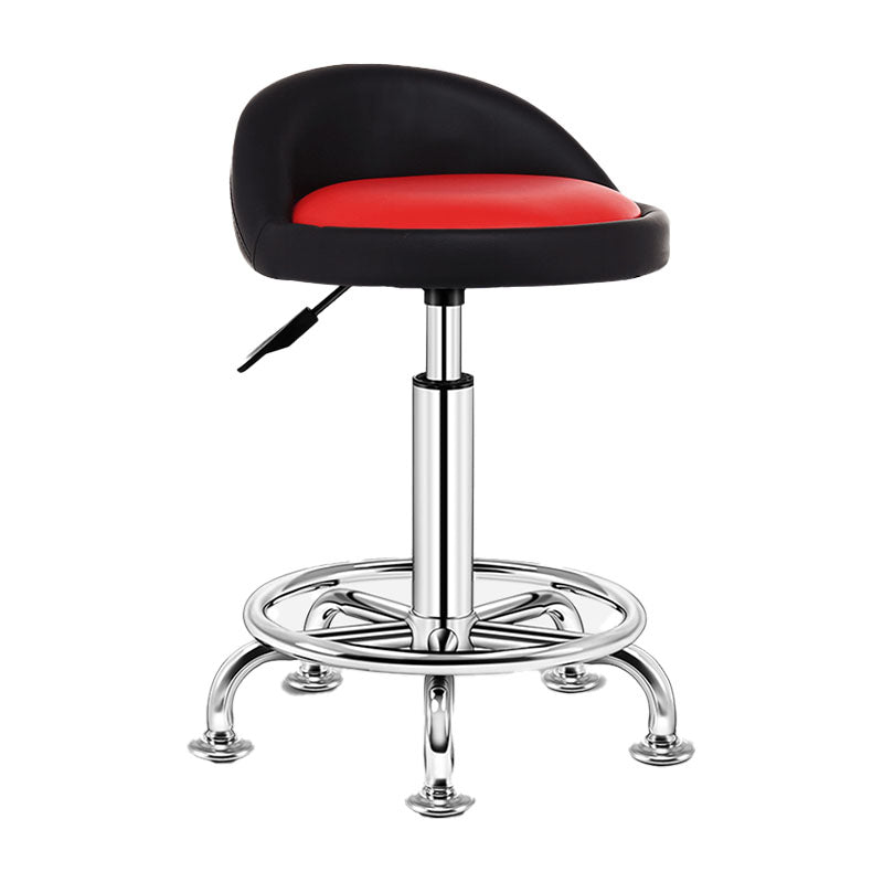 Modern Rotatable Liftable Counter Stool Steel Barber Shop Bar Stool with Cushion Rose Red-Black 1 Piece Clearhalo 'Bar Furniture' 'Bar Stools' 'bar_stools' 'furn' 'furn_bar_stools' 'furniture_bar_stools' 'Kitchen & Dining Furniture' 'kitchen&dining_furn' 'kitchen' 'kitchen_furn' Furniture' 4482412