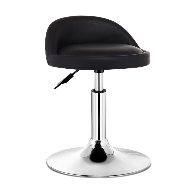 Modern Rotatable Liftable Counter Stool Steel Barber Shop Bar Stool with Cushion Gold-Black 1 Piece Clearhalo 'Bar Furniture' 'Bar Stools' 'bar_stools' 'furn' 'furn_bar_stools' 'furniture_bar_stools' 'Kitchen & Dining Furniture' 'kitchen&dining_furn' 'kitchen' 'kitchen_furn' Furniture' 4482416