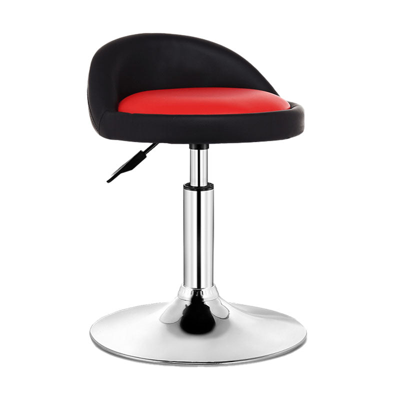Modern Rotatable Liftable Counter Stool Steel Barber Shop Bar Stool with Cushion Burgundy-Black 1 Piece Clearhalo 'Bar Furniture' 'Bar Stools' 'bar_stools' 'furn' 'furn_bar_stools' 'furniture_bar_stools' 'Kitchen & Dining Furniture' 'kitchen&dining_furn' 'kitchen' 'kitchen_furn' Furniture' 4482417