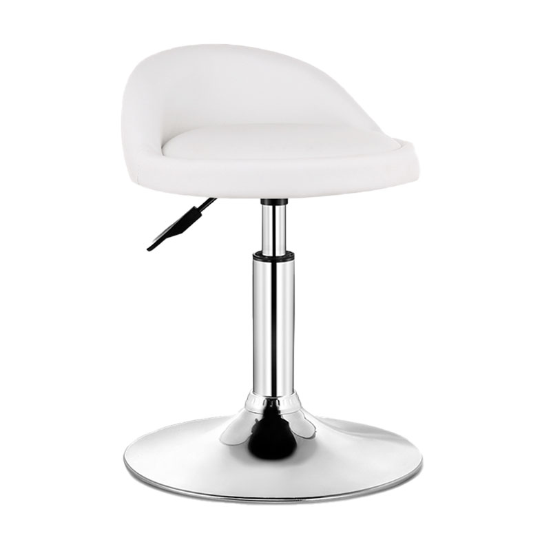Modern Rotatable Liftable Counter Stool Steel Barber Shop Bar Stool with Cushion Gloss White 1 Piece Clearhalo 'Bar Furniture' 'Bar Stools' 'bar_stools' 'furn' 'furn_bar_stools' 'furniture_bar_stools' 'Kitchen & Dining Furniture' 'kitchen&dining_furn' 'kitchen' 'kitchen_furn' Furniture' 4482418