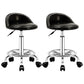 Modern Rotatable Liftable Counter Stool Steel Barber Shop Bar Stool with Cushion Gloss Black 2 Piece Set Clearhalo 'Bar Furniture' 'Bar Stools' 'bar_stools' 'furn' 'furn_bar_stools' 'furniture_bar_stools' 'Kitchen & Dining Furniture' 'kitchen&dining_furn' 'kitchen' 'kitchen_furn' Furniture' 4482420