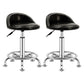Modern Rotatable Liftable Counter Stool Steel Barber Shop Bar Stool with Cushion Matte Black 2 Piece Set Clearhalo 'Bar Furniture' 'Bar Stools' 'bar_stools' 'furn' 'furn_bar_stools' 'furniture_bar_stools' 'Kitchen & Dining Furniture' 'kitchen&dining_furn' 'kitchen' 'kitchen_furn' Furniture' 4482426