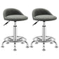 Modern Rotatable Liftable Counter Stool Steel Barber Shop Bar Stool with Cushion Light Gray 2 Piece Set Clearhalo 'Bar Furniture' 'Bar Stools' 'bar_stools' 'furn' 'furn_bar_stools' 'furniture_bar_stools' 'Kitchen & Dining Furniture' 'kitchen&dining_furn' 'kitchen' 'kitchen_furn' Furniture' 4482427