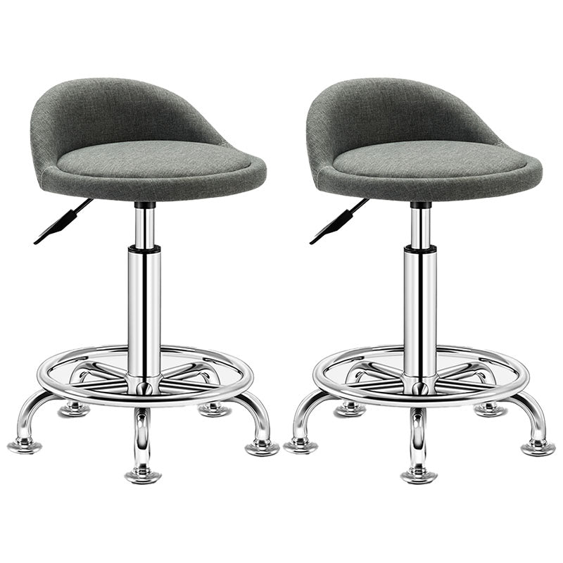 Modern Rotatable Liftable Counter Stool Steel Barber Shop Bar Stool with Cushion Light Gray 2 Piece Set Clearhalo 'Bar Furniture' 'Bar Stools' 'bar_stools' 'furn' 'furn_bar_stools' 'furniture_bar_stools' 'Kitchen & Dining Furniture' 'kitchen&dining_furn' 'kitchen' 'kitchen_furn' Furniture' 4482427