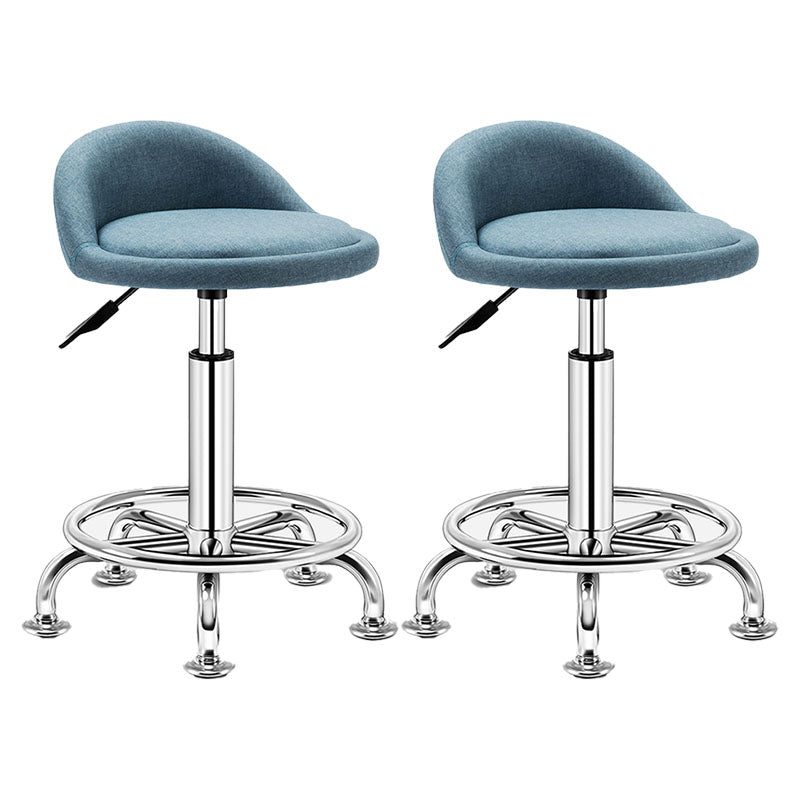 Modern Rotatable Liftable Counter Stool Steel Barber Shop Bar Stool with Cushion Light Blue 2 Piece Set Clearhalo 'Bar Furniture' 'Bar Stools' 'bar_stools' 'furn' 'furn_bar_stools' 'furniture_bar_stools' 'Kitchen & Dining Furniture' 'kitchen&dining_furn' 'kitchen' 'kitchen_furn' Furniture' 4482428