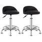 Modern Rotatable Liftable Counter Stool Steel Barber Shop Bar Stool with Cushion Textured Black 2 Piece Set Clearhalo 'Bar Furniture' 'Bar Stools' 'bar_stools' 'furn' 'furn_bar_stools' 'furniture_bar_stools' 'Kitchen & Dining Furniture' 'kitchen&dining_furn' 'kitchen' 'kitchen_furn' Furniture' 4482429