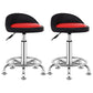 Modern Rotatable Liftable Counter Stool Steel Barber Shop Bar Stool with Cushion Rose Red-Black 2 Piece Set Clearhalo 'Bar Furniture' 'Bar Stools' 'bar_stools' 'furn' 'furn_bar_stools' 'furniture_bar_stools' 'Kitchen & Dining Furniture' 'kitchen&dining_furn' 'kitchen' 'kitchen_furn' Furniture' 4482430