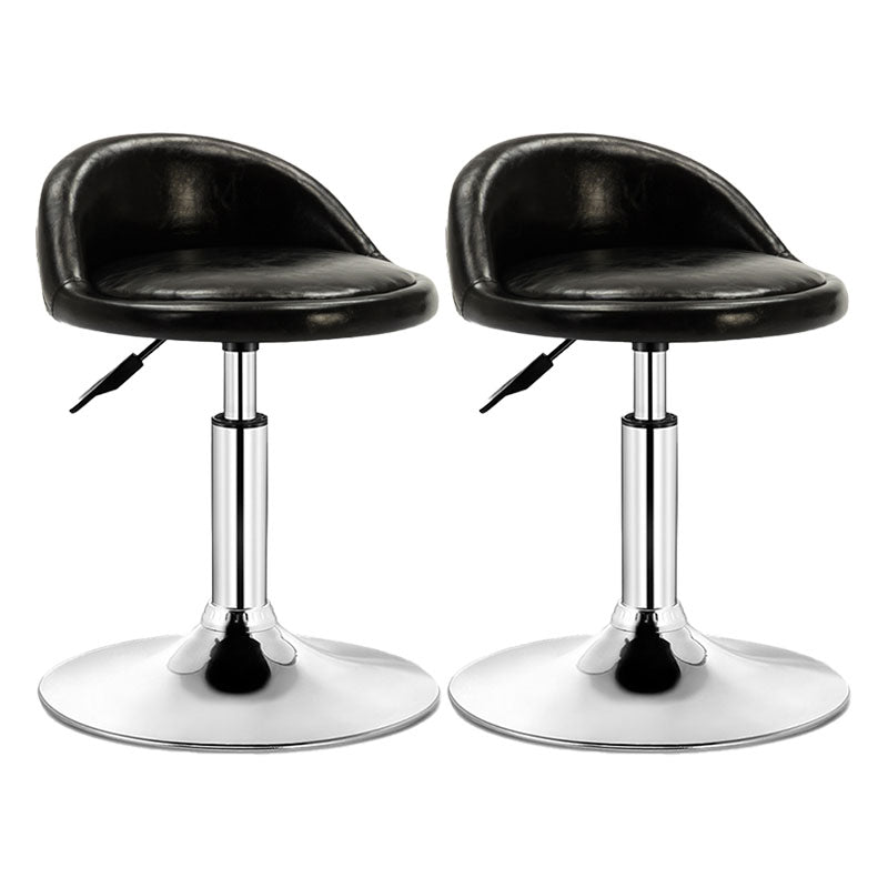 Modern Rotatable Liftable Counter Stool Steel Barber Shop Bar Stool with Cushion Purple-Black 2 Piece Set Clearhalo 'Bar Furniture' 'Bar Stools' 'bar_stools' 'furn' 'furn_bar_stools' 'furniture_bar_stools' 'Kitchen & Dining Furniture' 'kitchen&dining_furn' 'kitchen' 'kitchen_furn' Furniture' 4482432