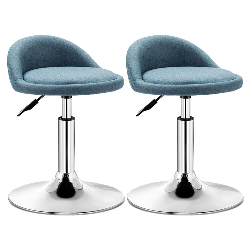 Modern Rotatable Liftable Counter Stool Steel Barber Shop Bar Stool with Cushion Dark Blue 2 Piece Set Clearhalo 'Bar Furniture' 'Bar Stools' 'bar_stools' 'furn' 'furn_bar_stools' 'furniture_bar_stools' 'Kitchen & Dining Furniture' 'kitchen&dining_furn' 'kitchen' 'kitchen_furn' Furniture' 4482433