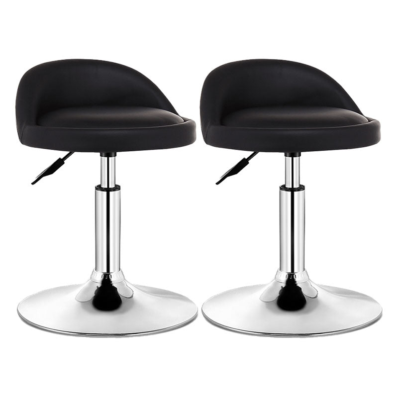 Modern Rotatable Liftable Counter Stool Steel Barber Shop Bar Stool with Cushion Gold-Black 2 Piece Set Clearhalo 'Bar Furniture' 'Bar Stools' 'bar_stools' 'furn' 'furn_bar_stools' 'furniture_bar_stools' 'Kitchen & Dining Furniture' 'kitchen&dining_furn' 'kitchen' 'kitchen_furn' Furniture' 4482434
