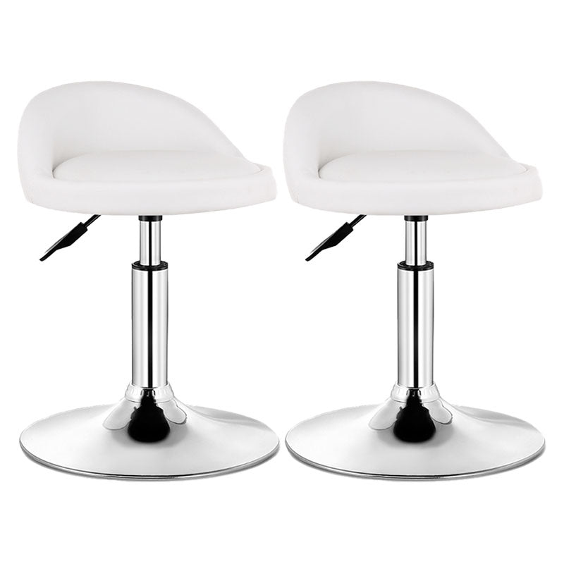 Modern Rotatable Liftable Counter Stool Steel Barber Shop Bar Stool with Cushion Gloss White 2 Piece Set Clearhalo 'Bar Furniture' 'Bar Stools' 'bar_stools' 'furn' 'furn_bar_stools' 'furniture_bar_stools' 'Kitchen & Dining Furniture' 'kitchen&dining_furn' 'kitchen' 'kitchen_furn' Furniture' 4482436