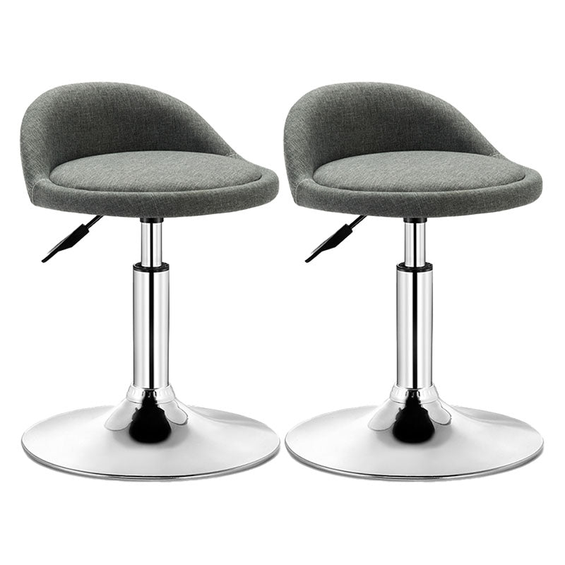 Modern Rotatable Liftable Counter Stool Steel Barber Shop Bar Stool with Cushion Dark Gray 2 Piece Set Clearhalo 'Bar Furniture' 'Bar Stools' 'bar_stools' 'furn' 'furn_bar_stools' 'furniture_bar_stools' 'Kitchen & Dining Furniture' 'kitchen&dining_furn' 'kitchen' 'kitchen_furn' Furniture' 4482437