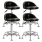 Modern Rotatable Liftable Counter Stool Steel Barber Shop Bar Stool with Cushion Matte Black 4 Piece Set Clearhalo 'Bar Furniture' 'Bar Stools' 'bar_stools' 'furn' 'furn_bar_stools' 'furniture_bar_stools' 'Kitchen & Dining Furniture' 'kitchen&dining_furn' 'kitchen' 'kitchen_furn' Furniture' 4482444