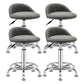 Modern Rotatable Liftable Counter Stool Steel Barber Shop Bar Stool with Cushion Light Gray 4 Piece Set Clearhalo 'Bar Furniture' 'Bar Stools' 'bar_stools' 'furn' 'furn_bar_stools' 'furniture_bar_stools' 'Kitchen & Dining Furniture' 'kitchen&dining_furn' 'kitchen' 'kitchen_furn' Furniture' 4482445