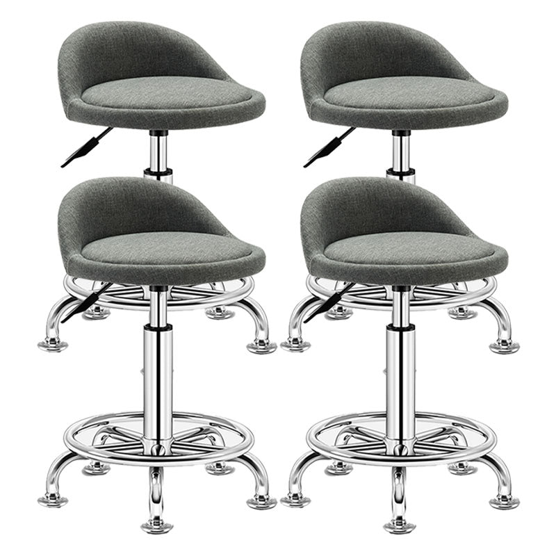 Modern Rotatable Liftable Counter Stool Steel Barber Shop Bar Stool with Cushion Light Gray 4 Piece Set Clearhalo 'Bar Furniture' 'Bar Stools' 'bar_stools' 'furn' 'furn_bar_stools' 'furniture_bar_stools' 'Kitchen & Dining Furniture' 'kitchen&dining_furn' 'kitchen' 'kitchen_furn' Furniture' 4482445