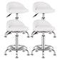Modern Rotatable Liftable Counter Stool Steel Barber Shop Bar Stool with Cushion Textured White 4 Piece Set Clearhalo 'Bar Furniture' 'Bar Stools' 'bar_stools' 'furn' 'furn_bar_stools' 'furniture_bar_stools' 'Kitchen & Dining Furniture' 'kitchen&dining_furn' 'kitchen' 'kitchen_furn' Furniture' 4482449