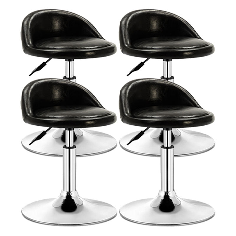 Modern Rotatable Liftable Counter Stool Steel Barber Shop Bar Stool with Cushion Purple-Black 4 Piece Set Clearhalo 'Bar Furniture' 'Bar Stools' 'bar_stools' 'furn' 'furn_bar_stools' 'furniture_bar_stools' 'Kitchen & Dining Furniture' 'kitchen&dining_furn' 'kitchen' 'kitchen_furn' Furniture' 4482450