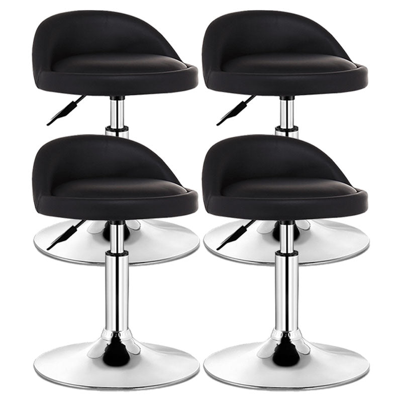 Modern Rotatable Liftable Counter Stool Steel Barber Shop Bar Stool with Cushion Gold-Black 4 Piece Set Clearhalo 'Bar Furniture' 'Bar Stools' 'bar_stools' 'furn' 'furn_bar_stools' 'furniture_bar_stools' 'Kitchen & Dining Furniture' 'kitchen&dining_furn' 'kitchen' 'kitchen_furn' Furniture' 4482452
