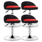 Modern Rotatable Liftable Counter Stool Steel Barber Shop Bar Stool with Cushion Burgundy-Black 4 Piece Set Clearhalo 'Bar Furniture' 'Bar Stools' 'bar_stools' 'furn' 'furn_bar_stools' 'furniture_bar_stools' 'Kitchen & Dining Furniture' 'kitchen&dining_furn' 'kitchen' 'kitchen_furn' Furniture' 4482453