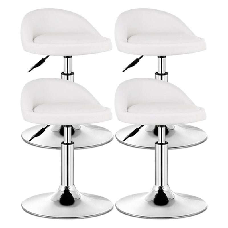 Modern Rotatable Liftable Counter Stool Steel Barber Shop Bar Stool with Cushion Gloss White 4 Piece Set Clearhalo 'Bar Furniture' 'Bar Stools' 'bar_stools' 'furn' 'furn_bar_stools' 'furniture_bar_stools' 'Kitchen & Dining Furniture' 'kitchen&dining_furn' 'kitchen' 'kitchen_furn' Furniture' 4482454