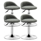 Modern Rotatable Liftable Counter Stool Steel Barber Shop Bar Stool with Cushion Dark Gray 4 Piece Set Clearhalo 'Bar Furniture' 'Bar Stools' 'bar_stools' 'furn' 'furn_bar_stools' 'furniture_bar_stools' 'Kitchen & Dining Furniture' 'kitchen&dining_furn' 'kitchen' 'kitchen_furn' Furniture' 4482455