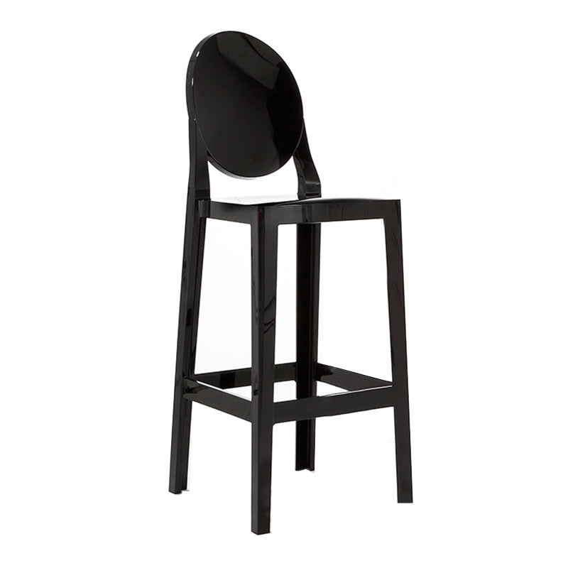 Modern Armless Backrest Counter Stool Plastic Kitchen Bar Stool with Plastic Seat Black 1 Piece Clearhalo 'Bar Furniture' 'Bar Stools' 'bar_stools' 'furn' 'furn_bar_stools' 'furniture_bar_stools' 'Kitchen & Dining Furniture' 'kitchen&dining_furn' 'kitchen' 'kitchen_furn' Furniture' 4482458
