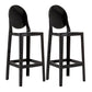 Modern Armless Backrest Counter Stool Plastic Kitchen Bar Stool with Plastic Seat Black 2 Piece Set Clearhalo 'Bar Furniture' 'Bar Stools' 'bar_stools' 'furn' 'furn_bar_stools' 'furniture_bar_stools' 'Kitchen & Dining Furniture' 'kitchen&dining_furn' 'kitchen' 'kitchen_furn' Furniture' 4482459
