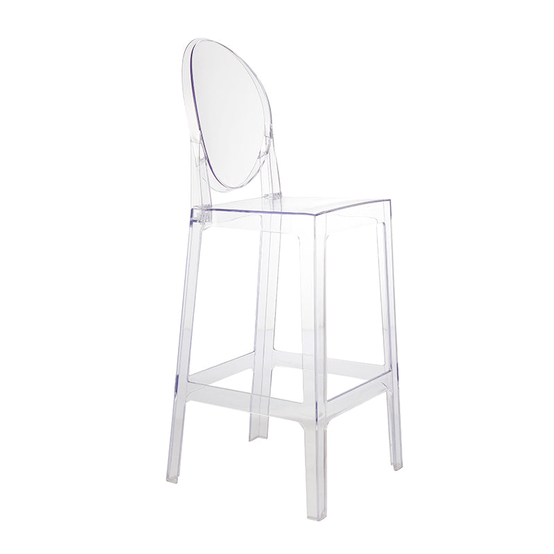 Modern Armless Backrest Counter Stool Plastic Kitchen Bar Stool with Plastic Seat Clear 1 Piece Clearhalo 'Bar Furniture' 'Bar Stools' 'bar_stools' 'furn' 'furn_bar_stools' 'furniture_bar_stools' 'Kitchen & Dining Furniture' 'kitchen&dining_furn' 'kitchen' 'kitchen_furn' Furniture' 4482463