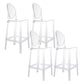 Modern Armless Backrest Counter Stool Plastic Kitchen Bar Stool with Plastic Seat Clear 4 Piece Set Clearhalo 'Bar Furniture' 'Bar Stools' 'bar_stools' 'furn' 'furn_bar_stools' 'furniture_bar_stools' 'Kitchen & Dining Furniture' 'kitchen&dining_furn' 'kitchen' 'kitchen_furn' Furniture' 4482468