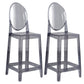 Modern Armless Backrest Counter Stool Plastic Kitchen Bar Stool with Plastic Seat Smoke Gray 2 Piece Set Clearhalo 'Bar Furniture' 'Bar Stools' 'bar_stools' 'furn' 'furn_bar_stools' 'furniture_bar_stools' 'Kitchen & Dining Furniture' 'kitchen&dining_furn' 'kitchen' 'kitchen_furn' Furniture' 4482472