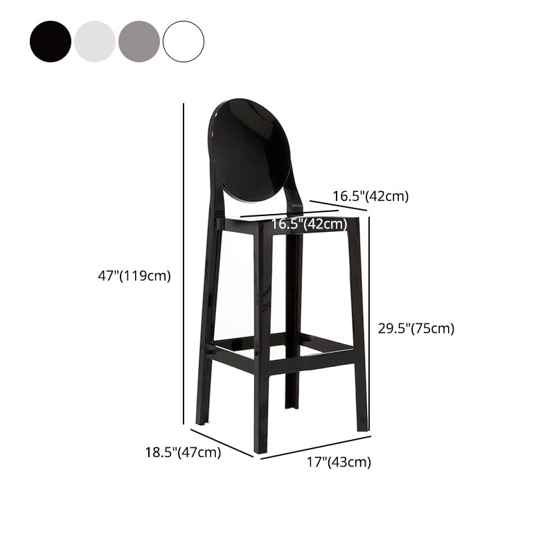 Modern Armless Backrest Counter Stool Plastic Kitchen Bar Stool with Plastic Seat Clearhalo 'Bar Furniture' 'Bar Stools' 'bar_stools' 'furn' 'furn_bar_stools' 'furniture_bar_stools' 'Kitchen & Dining Furniture' 'kitchen&dining_furn' 'kitchen' 'kitchen_furn' Furniture' 4482477