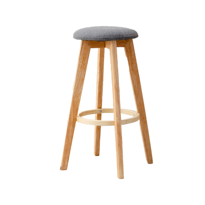 Modern Armless Backless Counter Stool Wood Cashier Bar Stool with Cushion and Pedal Grey 1 Piece Clearhalo 'Bar Furniture' 'Bar Stools' 'bar_stools' 'furn' 'furn_bar_stools' 'furniture_bar_stools' 'Kitchen & Dining Furniture' 'kitchen&dining_furn' 'kitchen' 'kitchen_furn' Furniture' 4482479
