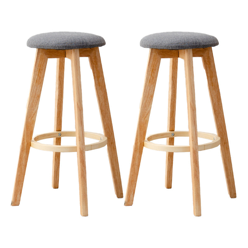 Modern Armless Backless Counter Stool Wood Cashier Bar Stool with Cushion and Pedal Grey 2 Piece Set Clearhalo 'Bar Furniture' 'Bar Stools' 'bar_stools' 'furn' 'furn_bar_stools' 'furniture_bar_stools' 'Kitchen & Dining Furniture' 'kitchen&dining_furn' 'kitchen' 'kitchen_furn' Furniture' 4482480