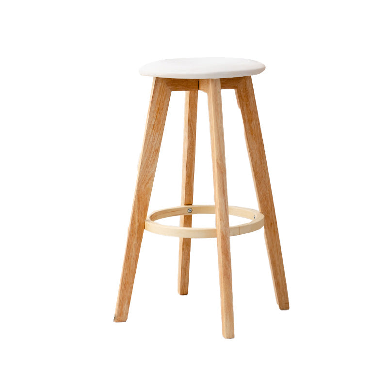 Modern Armless Backless Counter Stool Wood Cashier Bar Stool with Cushion and Pedal White 1 Piece Clearhalo 'Bar Furniture' 'Bar Stools' 'bar_stools' 'furn' 'furn_bar_stools' 'furniture_bar_stools' 'Kitchen & Dining Furniture' 'kitchen&dining_furn' 'kitchen' 'kitchen_furn' Furniture' 4482484
