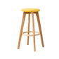 Modern Armless Backless Counter Stool Wood Cashier Bar Stool with Cushion and Pedal Yellow 1 Piece Clearhalo 'Bar Furniture' 'Bar Stools' 'bar_stools' 'furn' 'furn_bar_stools' 'furniture_bar_stools' 'Kitchen & Dining Furniture' 'kitchen&dining_furn' 'kitchen' 'kitchen_furn' Furniture' 4482491