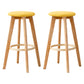 Modern Armless Backless Counter Stool Wood Cashier Bar Stool with Cushion and Pedal Yellow 2 Piece Set Clearhalo 'Bar Furniture' 'Bar Stools' 'bar_stools' 'furn' 'furn_bar_stools' 'furniture_bar_stools' 'Kitchen & Dining Furniture' 'kitchen&dining_furn' 'kitchen' 'kitchen_furn' Furniture' 4482492
