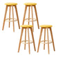Modern Armless Backless Counter Stool Wood Cashier Bar Stool with Cushion and Pedal Yellow 4 Piece Set Clearhalo 'Bar Furniture' 'Bar Stools' 'bar_stools' 'furn' 'furn_bar_stools' 'furniture_bar_stools' 'Kitchen & Dining Furniture' 'kitchen&dining_furn' 'kitchen' 'kitchen_furn' Furniture' 4482494