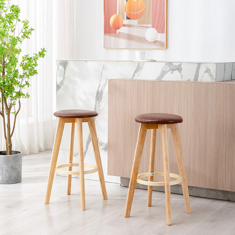 Modern Armless Backless Counter Stool Wood Cashier Bar Stool with Cushion and Pedal Clearhalo 'Bar Furniture' 'Bar Stools' 'bar_stools' 'furn' 'furn_bar_stools' 'furniture_bar_stools' 'Kitchen & Dining Furniture' 'kitchen&dining_furn' 'kitchen' 'kitchen_furn' Furniture' 4482495