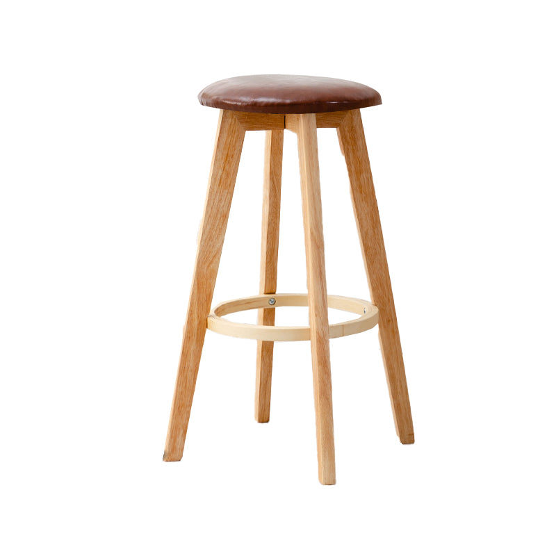 Modern Armless Backless Counter Stool Wood Cashier Bar Stool with Cushion and Pedal Brown 1 Piece Clearhalo 'Bar Furniture' 'Bar Stools' 'bar_stools' 'furn' 'furn_bar_stools' 'furniture_bar_stools' 'Kitchen & Dining Furniture' 'kitchen&dining_furn' 'kitchen' 'kitchen_furn' Furniture' 4482496