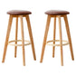 Modern Armless Backless Counter Stool Wood Cashier Bar Stool with Cushion and Pedal Brown 2 Piece Set Clearhalo 'Bar Furniture' 'Bar Stools' 'bar_stools' 'furn' 'furn_bar_stools' 'furniture_bar_stools' 'Kitchen & Dining Furniture' 'kitchen&dining_furn' 'kitchen' 'kitchen_furn' Furniture' 4482497