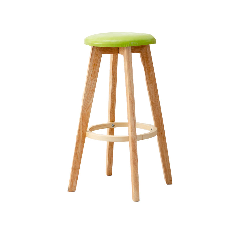 Modern Armless Backless Counter Stool Wood Cashier Bar Stool with Cushion and Pedal Green 1 Piece Clearhalo 'Bar Furniture' 'Bar Stools' 'bar_stools' 'furn' 'furn_bar_stools' 'furniture_bar_stools' 'Kitchen & Dining Furniture' 'kitchen&dining_furn' 'kitchen' 'kitchen_furn' Furniture' 4482499