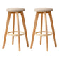 Modern Armless Backless Counter Stool Wood Cashier Bar Stool with Cushion and Pedal Khaki 2 Piece Set Clearhalo 'Bar Furniture' 'Bar Stools' 'bar_stools' 'furn' 'furn_bar_stools' 'furniture_bar_stools' 'Kitchen & Dining Furniture' 'kitchen&dining_furn' 'kitchen' 'kitchen_furn' Furniture' 4482502