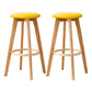 Modern Armless Backless Counter Stool Wood Cashier Bar Stool with Cushion and Pedal Ginger 2 Piece Set Clearhalo 'Bar Furniture' 'Bar Stools' 'bar_stools' 'furn' 'furn_bar_stools' 'furniture_bar_stools' 'Kitchen & Dining Furniture' 'kitchen&dining_furn' 'kitchen' 'kitchen_furn' Furniture' 4482508
