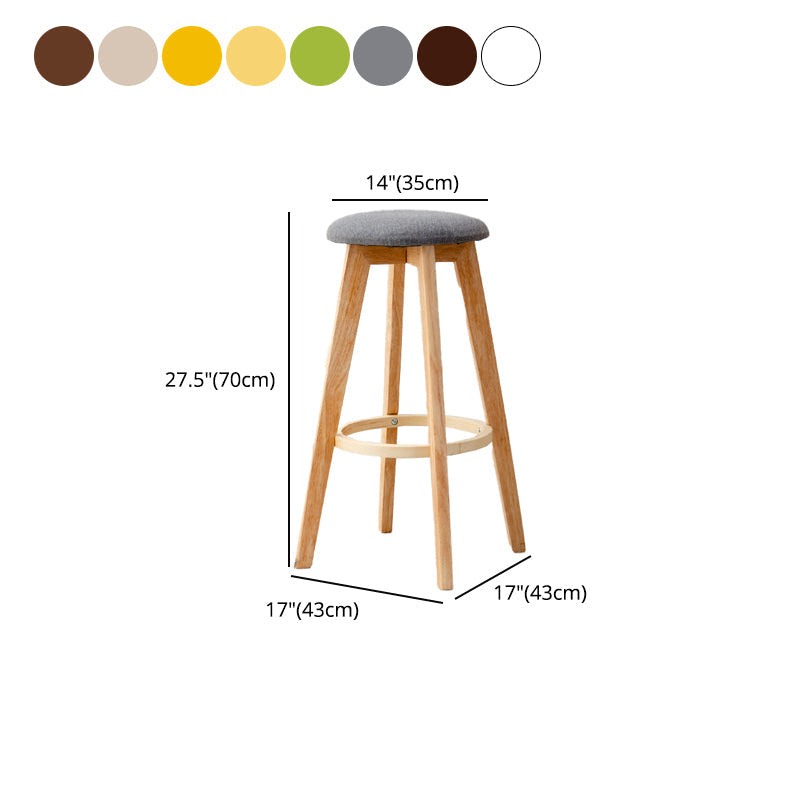Modern Armless Backless Counter Stool Wood Cashier Bar Stool with Cushion and Pedal Clearhalo 'Bar Furniture' 'Bar Stools' 'bar_stools' 'furn' 'furn_bar_stools' 'furniture_bar_stools' 'Kitchen & Dining Furniture' 'kitchen&dining_furn' 'kitchen' 'kitchen_furn' Furniture' 4482511