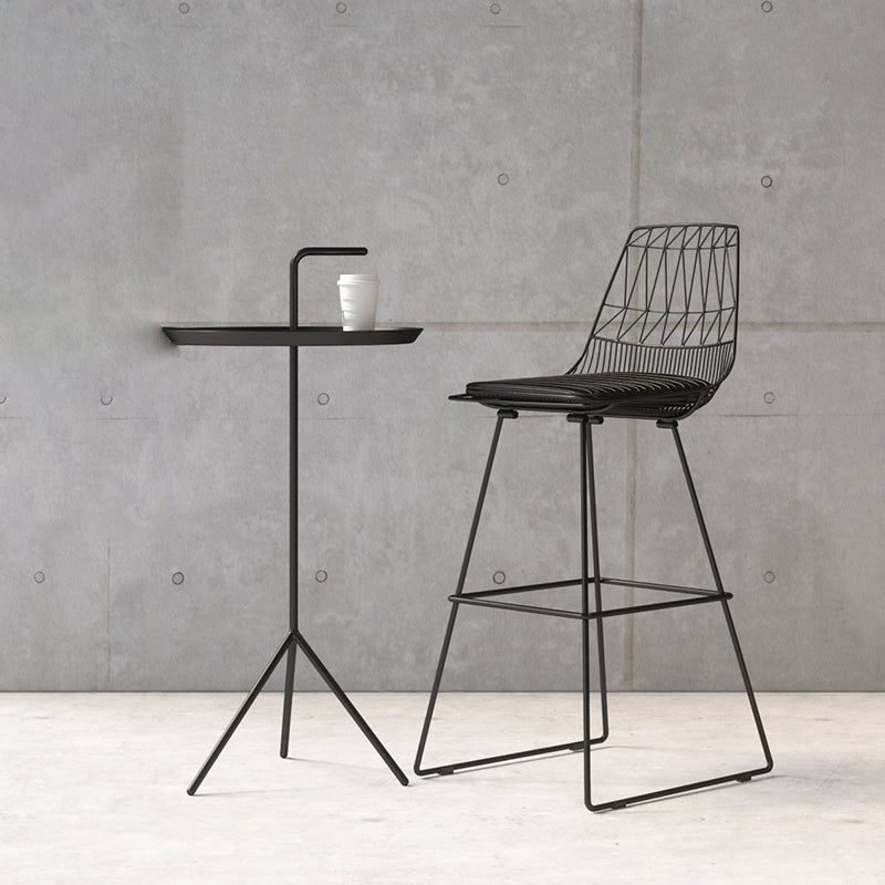 Contemporary Metal Barstool Bristol Bar Stool with Iron Legs and Low Back Clearhalo 'Bar Furniture' 'Bar Stools' 'bar_stools' 'furn' 'furn_bar_stools' 'furniture_bar_stools' 'Kitchen & Dining Furniture' 'kitchen&dining_furn' 'kitchen' 'kitchen_furn' Furniture' 4482512