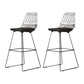 Contemporary Metal Barstool Bristol Bar Stool with Iron Legs and Low Back Black 2 Piece Set Bar Stool(30"H) Clearhalo 'Bar Furniture' 'Bar Stools' 'bar_stools' 'furn' 'furn_bar_stools' 'furniture_bar_stools' 'Kitchen & Dining Furniture' 'kitchen&dining_furn' 'kitchen' 'kitchen_furn' Furniture' 4482521