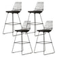 Contemporary Metal Barstool Bristol Bar Stool with Iron Legs and Low Back Black 4 Piece Set Bar Stool(30"H) Clearhalo 'Bar Furniture' 'Bar Stools' 'bar_stools' 'furn' 'furn_bar_stools' 'furniture_bar_stools' 'Kitchen & Dining Furniture' 'kitchen&dining_furn' 'kitchen' 'kitchen_furn' Furniture' 4482522