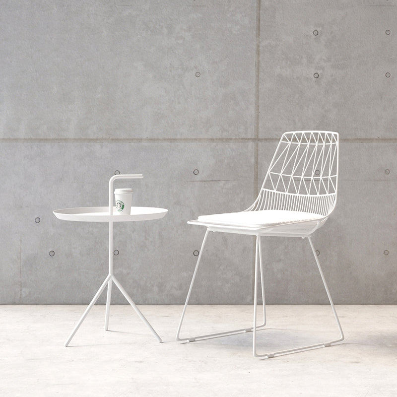 Contemporary Metal Barstool Bristol Bar Stool with Iron Legs and Low Back White 1 Piece Short Stool(18"H) Clearhalo 'Bar Furniture' 'Bar Stools' 'bar_stools' 'furn' 'furn_bar_stools' 'furniture_bar_stools' 'Kitchen & Dining Furniture' 'kitchen&dining_furn' 'kitchen' 'kitchen_furn' Furniture' 4482524