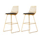 Contemporary Metal Barstool Bristol Bar Stool with Iron Legs and Low Back Gold 2 Piece Set Bar Stool(30"H) Clearhalo 'Bar Furniture' 'Bar Stools' 'bar_stools' 'furn' 'furn_bar_stools' 'furniture_bar_stools' 'Kitchen & Dining Furniture' 'kitchen&dining_furn' 'kitchen' 'kitchen_furn' Furniture' 4482529