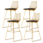Contemporary Metal Barstool Bristol Bar Stool with Iron Legs and Low Back Gold 4 Piece Set Bar Stool(30"H) Clearhalo 'Bar Furniture' 'Bar Stools' 'bar_stools' 'furn' 'furn_bar_stools' 'furniture_bar_stools' 'Kitchen & Dining Furniture' 'kitchen&dining_furn' 'kitchen' 'kitchen_furn' Furniture' 4482530